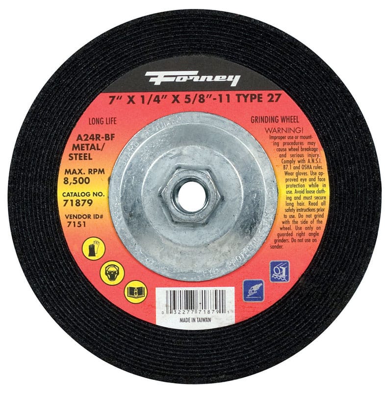 Forney 71879 7X1/4"X5/8-11 Grd Whl 71824