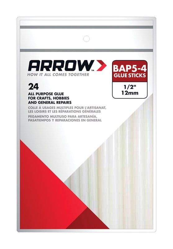 Arrow BAP5-4 0.5 in. D X 4 in. L All Purpose Glue Sticks Clear 24 pk