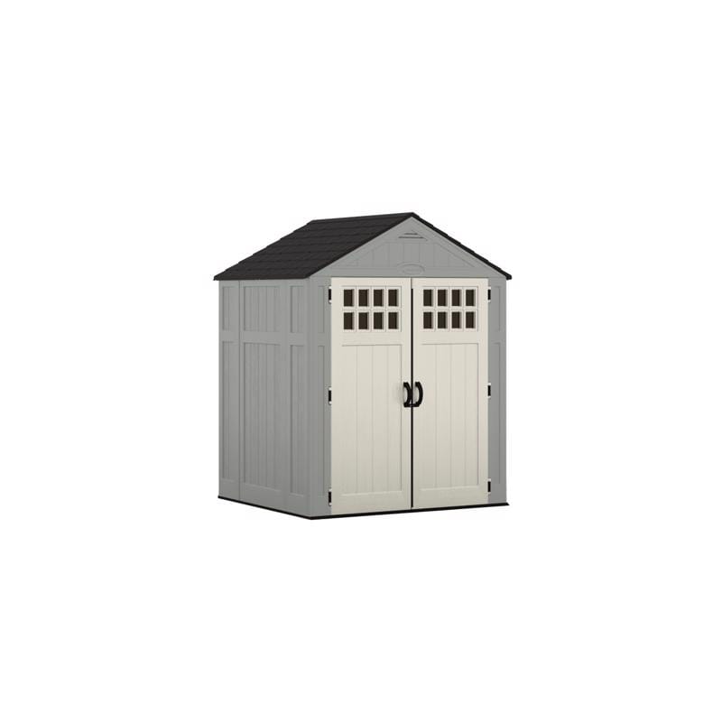 Suncast BMS6512 Everett 6 ft. x 5 ft. Resin Vertical Peak Storage Shed with Floor Kit