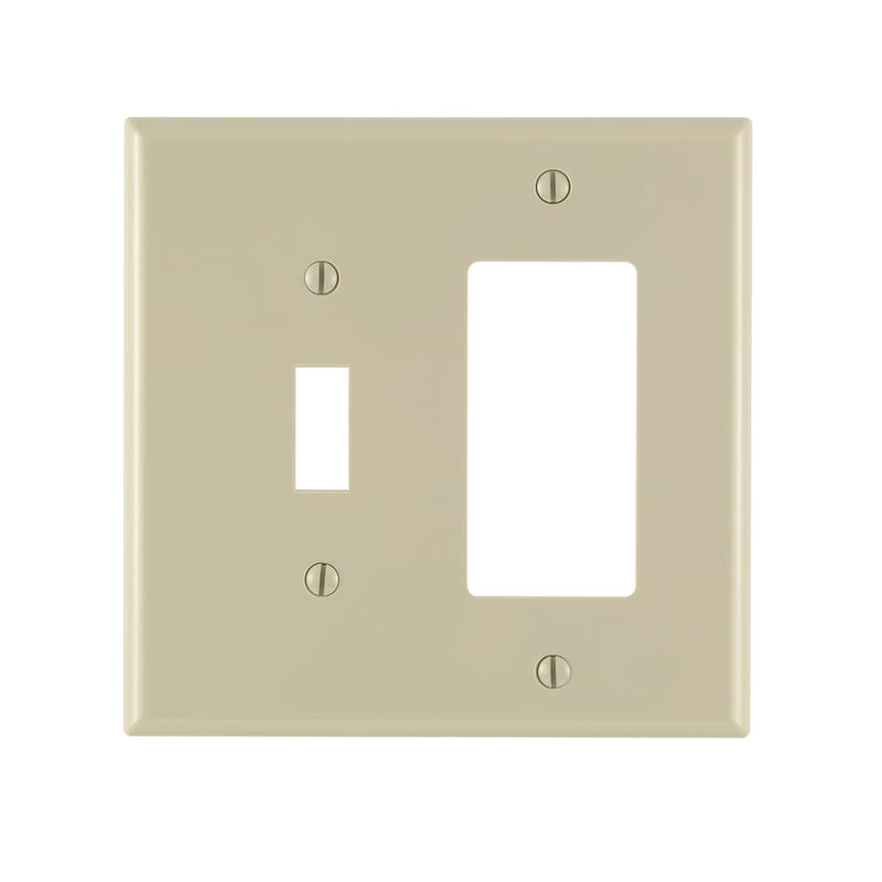 Leviton 001-PJ126-00I Midway Ivory 2 gang Thermoplastic Nylon Decorator/Toggle Wall Plate 1 pk