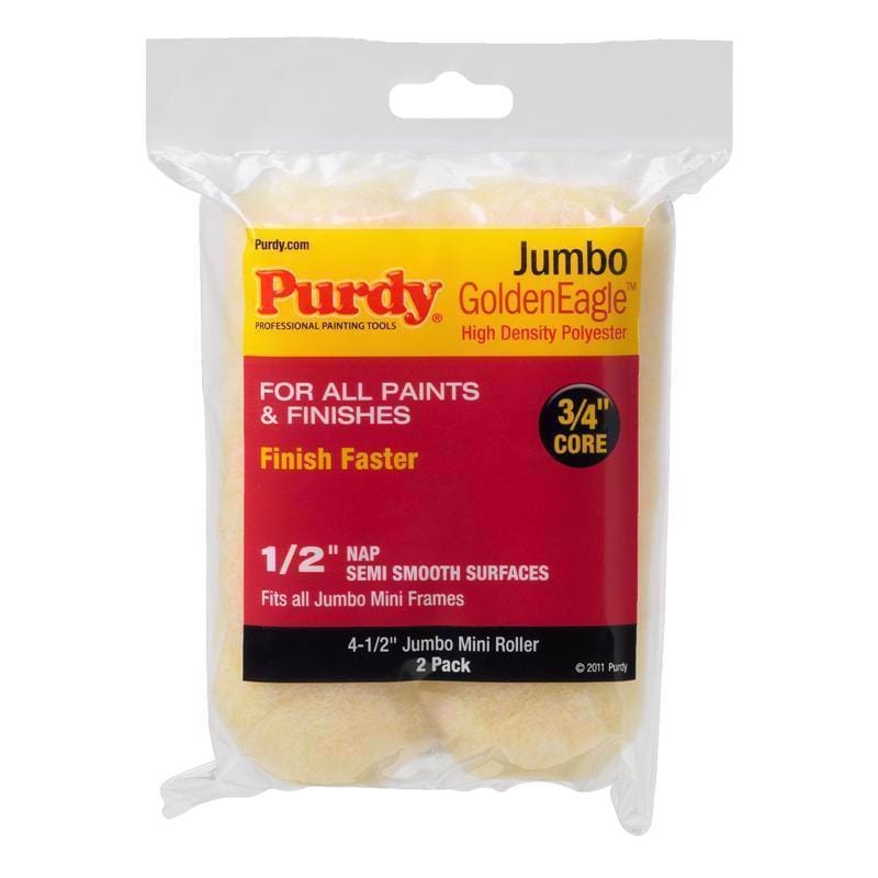 Purdy 140624023 GoldenEagle Polyester 4.5 in. W X 1/2 in. Jumbo Mini Paint Roller Cover 2 pk