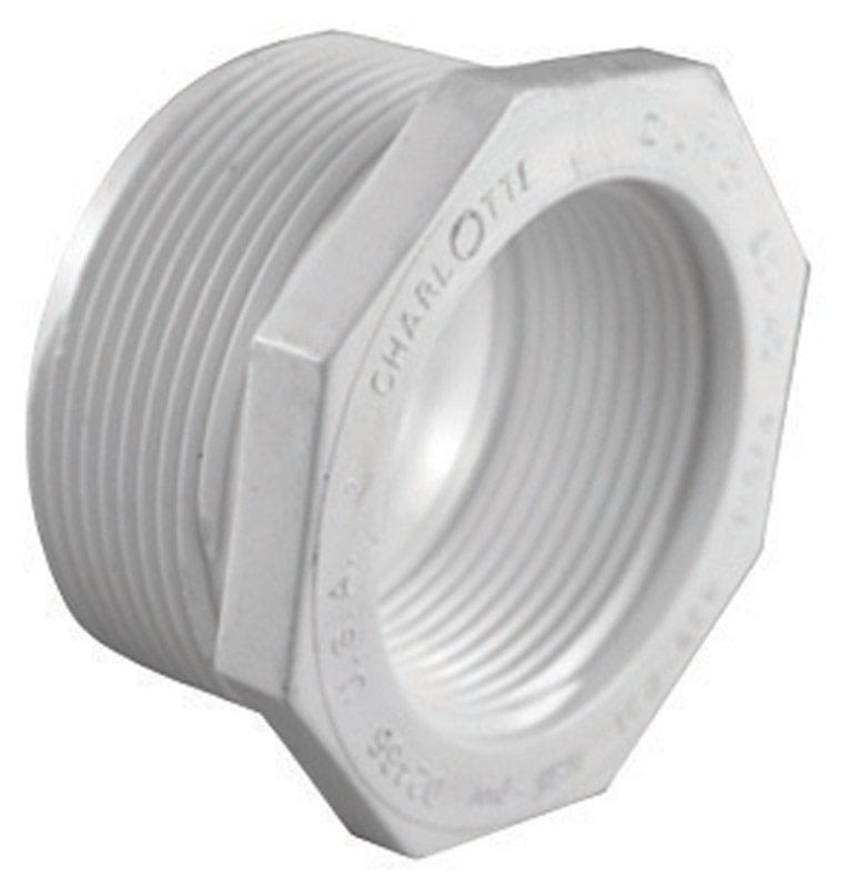 Charlotte Pipe PVC021122200 Schedule 40 1-1/4 in. MPT X 1/2 in. D FPT PVC Reducing Bushing 1 pk