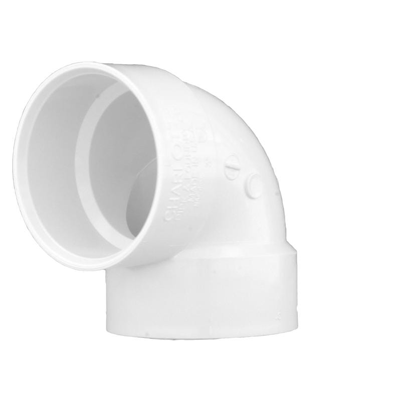 Charlotte Pipe PVC003310800 Schedule 40 2 in. Hub X 2 in. D Hub PVC 90 Degree Elbow 1 pk