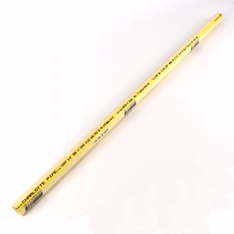 Charlotte Pipe CTS12005 0600HA FlowGuard Gold CTS CPVC CPVC Pipe 1/2 in. D X 10 ft. L Plain End 100 psi