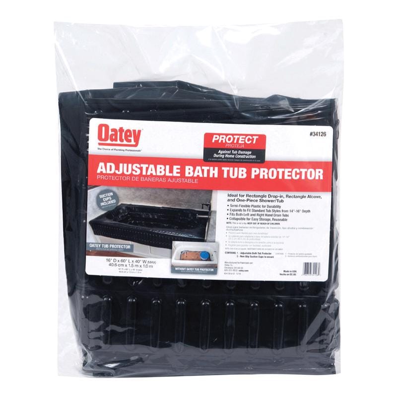 Oatey 34126 2 H X 15 in. W X 15 in. L Black Adjustable Bathtub Protector