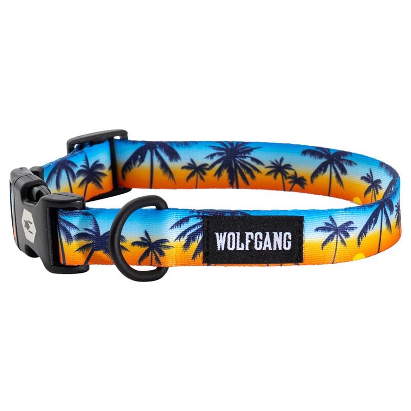 Wolfgang WC-003-86 Multicolored Sunset palms Polyester Dog Adjustable Collar Large