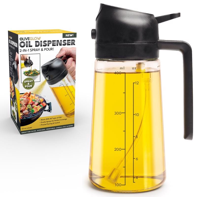 Olive Glow OLGL-MC12/4 Glass/Plastic Oil Dispenser
