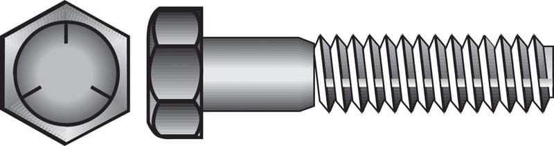 Hillman 200165 3/8 in. D X 5 in. L Heat Treated Zinc Steel Hex Head Cap Screw 50 pk
