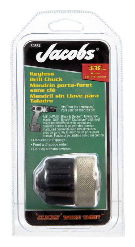 Jacobs 30354 3/8 in. in. Keyless Drill Chuck 3/8 in. 3-Flat Shank 1 pc