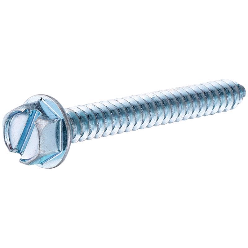 Hillman 70283 No. 8 Ga. X 1-1/4 in. L Slotted Hex Head Sheet Metal Screws 100 pk