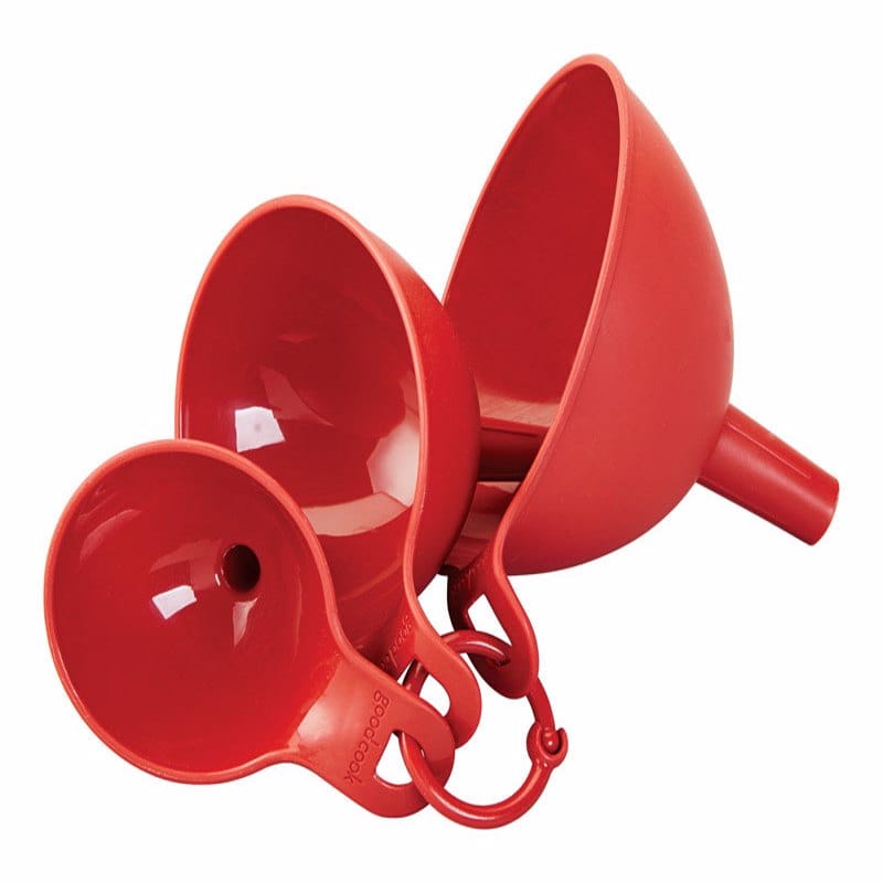 Good Cook 14988 Red Plastic Funnel Set