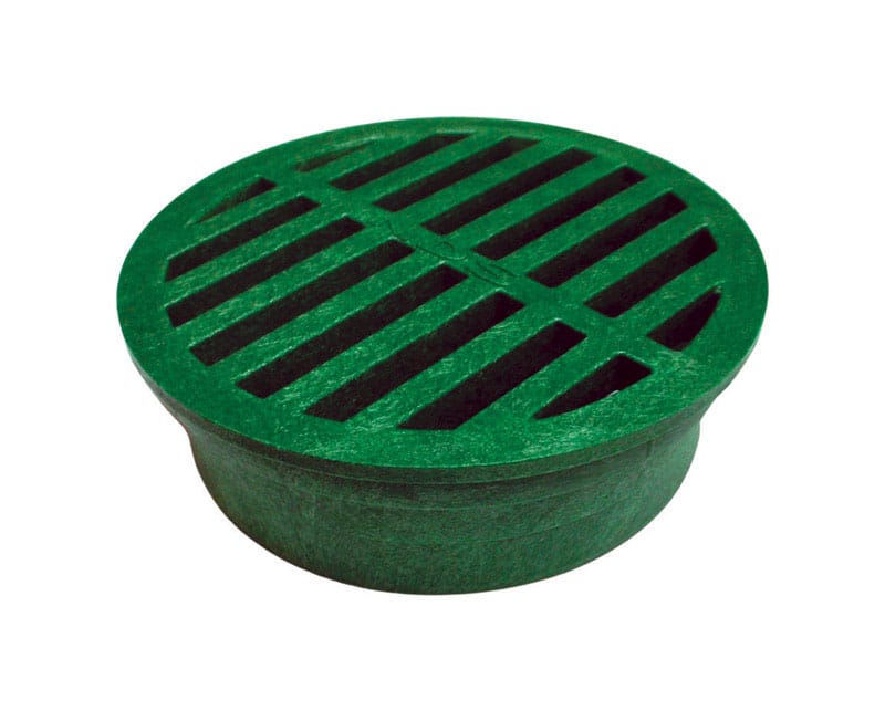 NDS 13 4 in. Green Round Polyethylene Drain Grate