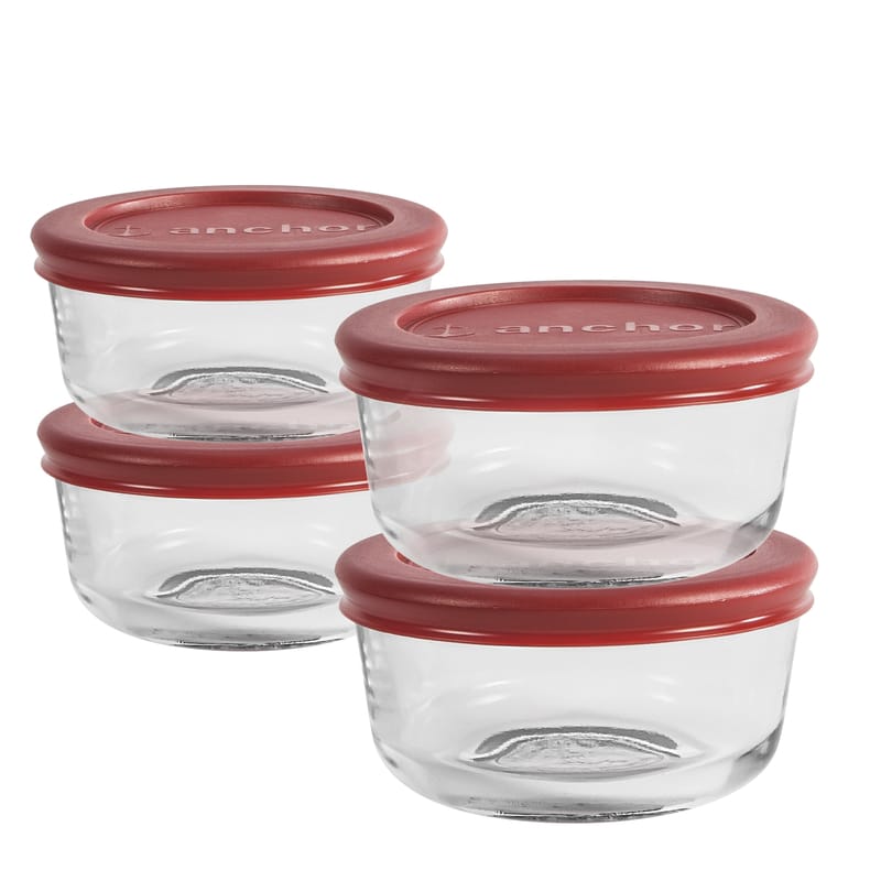 Anchor Hocking 91553L24 1 cups Clear Food Storage Container Set 4 pk