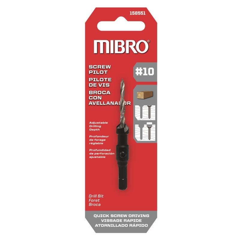 Richelieu 158551 Mibro #10 X 3.125 in. L Steel Screw Pilot Pilot Drill Bit Straight Shank 1 pk