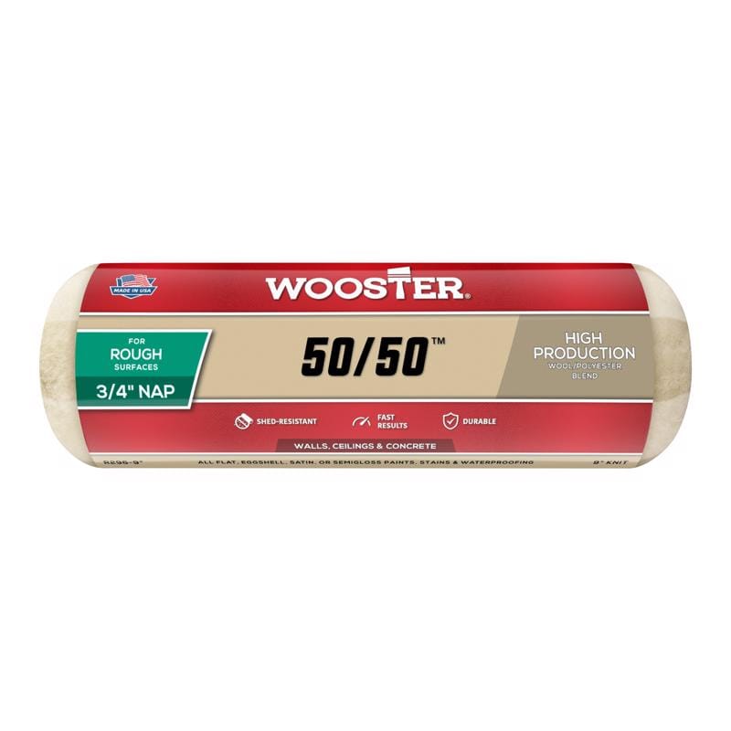 Wooster R296-9 50/50 Lambswool Polyester 9 in. W X 3/4 in. Paint Roller Cover 1 pk