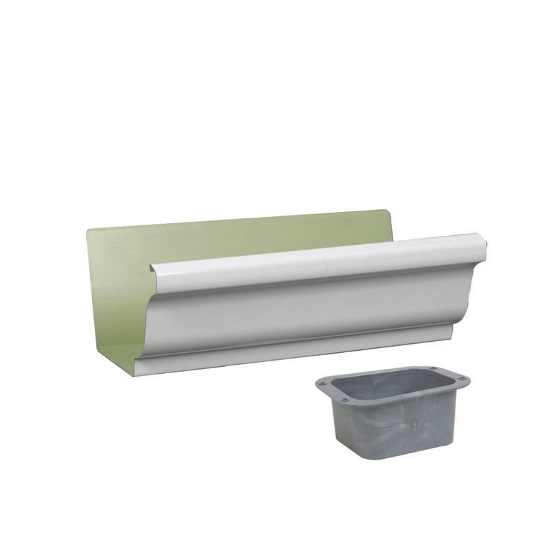 Amerimax 47080 4.25 in. H X 6 in. W X 10 in. L White Aluminum K Gutter End with Drop