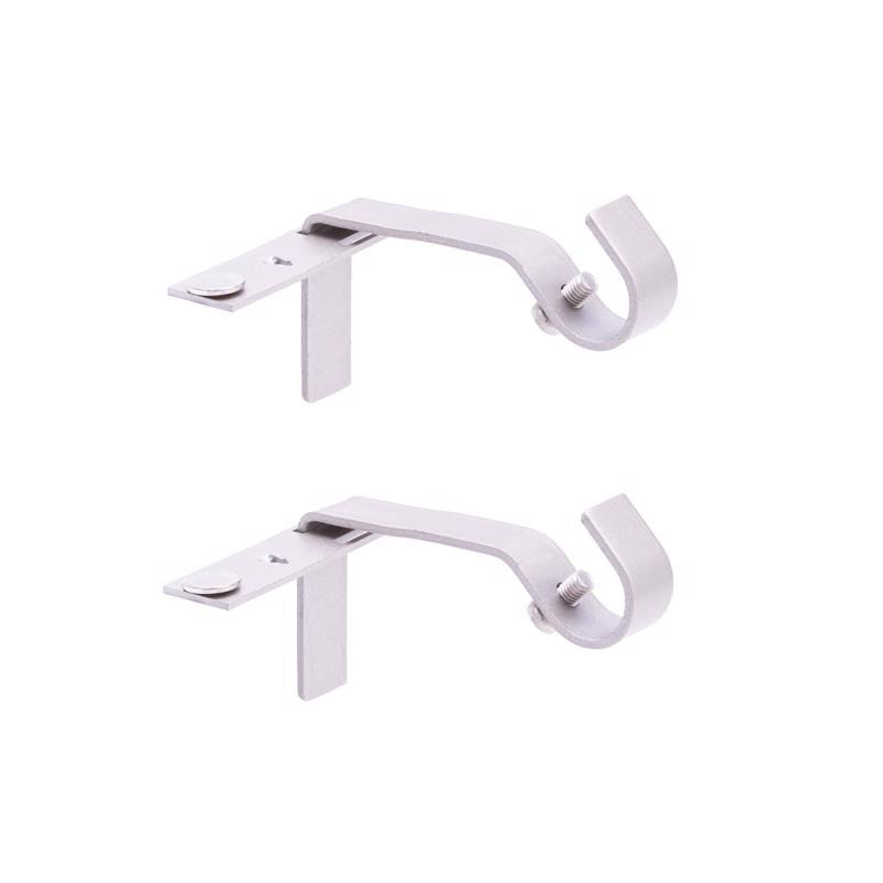 Kenney KN76009 Fast Fit Brushed Nickel Silver Modern/Contemporary Curtain Rod Bracket 5/8 in. L