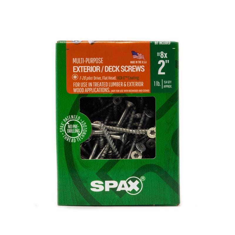 Spax 4191670400504 No. 8 in. X 2 in. L Gray Star Flat Head Deck Screws 1 lb 154 pc
