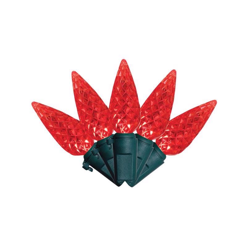 Celebrations 11-04018A Classic LED C6 Red 100 ct String Christmas Lights 24.75 ft.