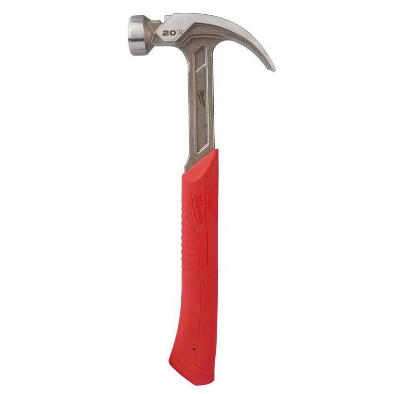 Milwaukee 48-22-9080 20 oz Smooth Face Claw Hammer 14 in. Rubber Handle