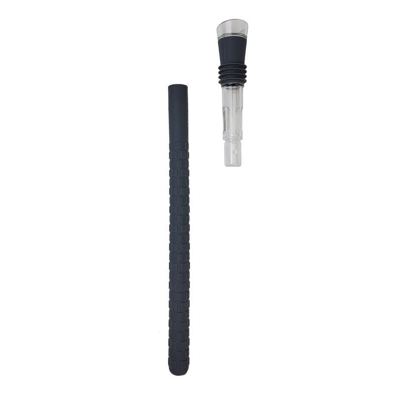 BARY3 BAR-0663 Black/Clear Silicone Wine Chill Stick and Pourer