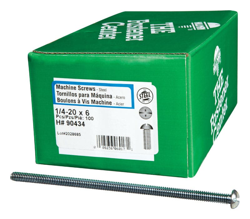 Hillman 90434 No. 1/4-20 in. X 6 in. L Combination Round Head Zinc-Plated Steel Machine Screws 100 pk