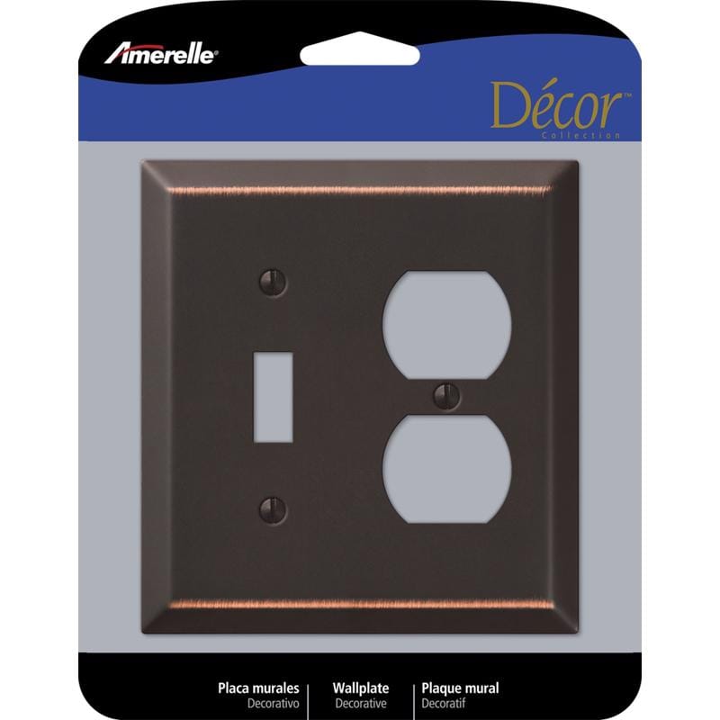 Amerelle 163TDDB Century Aged Bronze 2 gang Stamped Steel Toggle Wall Plate 1 pk