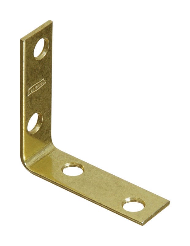 National Hardware N190-835 2 in. H X 0.63 in. W X 0.08 in. D Brass-Plated Steel Inside Corner Brace