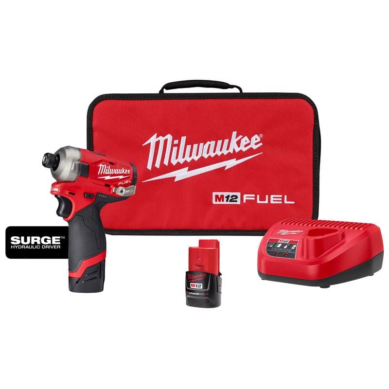 Milwaukee 2551-22 M12 FUEL SURGE 1/4 in. Cordless Brushless Hydraulic Impact Driver Kit (Battery & Charger)