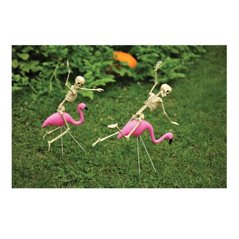 Fun World 96167 Flamingo Racer with Skeleton Halloween Decor
