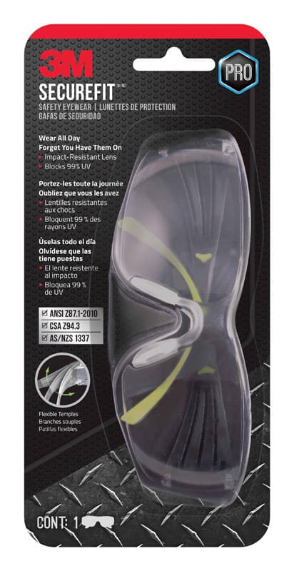 3M SF400C-WV-6-PS 3M SecureFit Anti-Fog Safety Glasses Cle