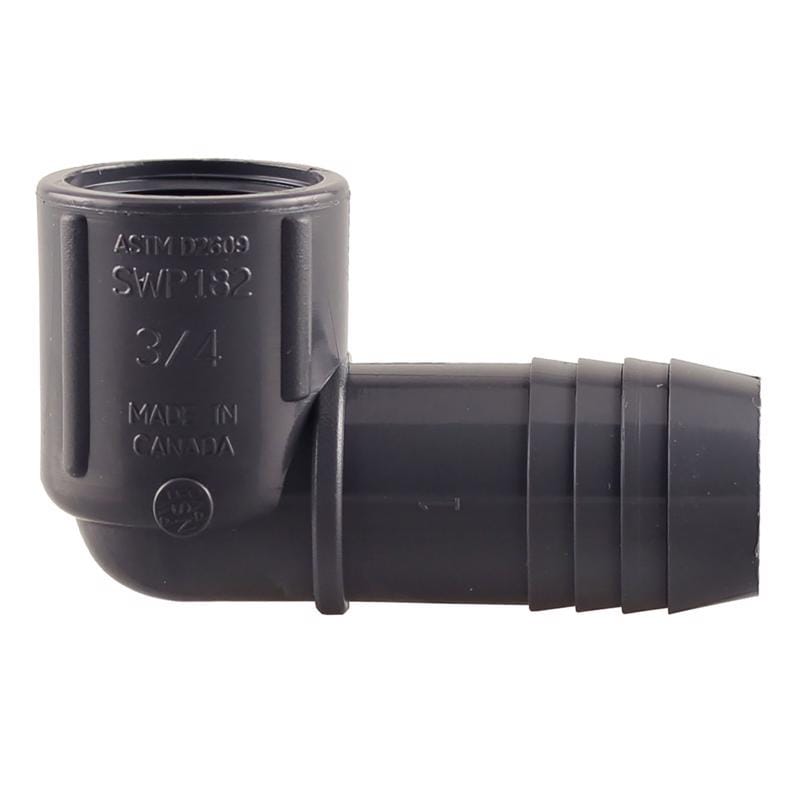 Boshart Industries UPVCFRE-1007 1 in. Insert in. X 3/4 in. D FPT Polypropylene 3 in. 90 Degree Reducing Elbow 1 p