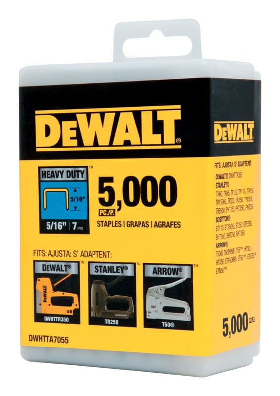 DeWalt DWHTTA7055 T50 27/64 in. W X 5/16 in. L Narrow Crown Heavy Duty Staples 5000 pk