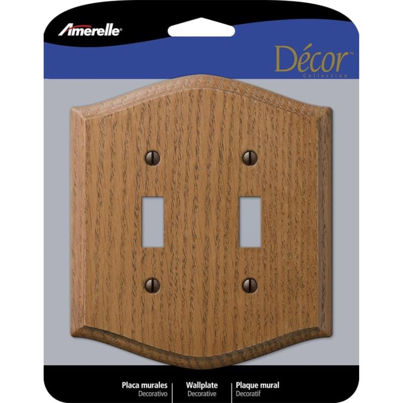 Amerelle 701TT Country Brown 2 gang Wood Toggle Wall Plate 1 pk