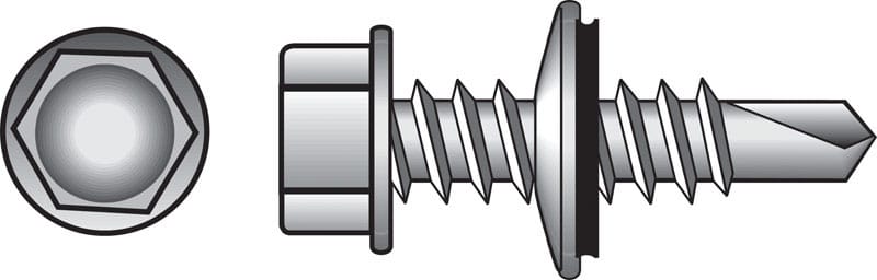 Hillman 561059 1/4 in. Ga. X 2 in. L Hex Hex Washer Head Self-Drilling Screws 100 pk