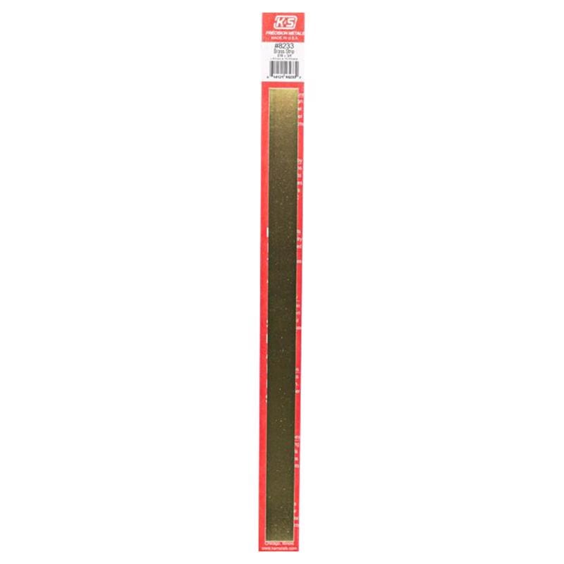 K&S 8233 0.016 in. X 3/4 in. W X 12 in. L Mill Brass Metal Strip