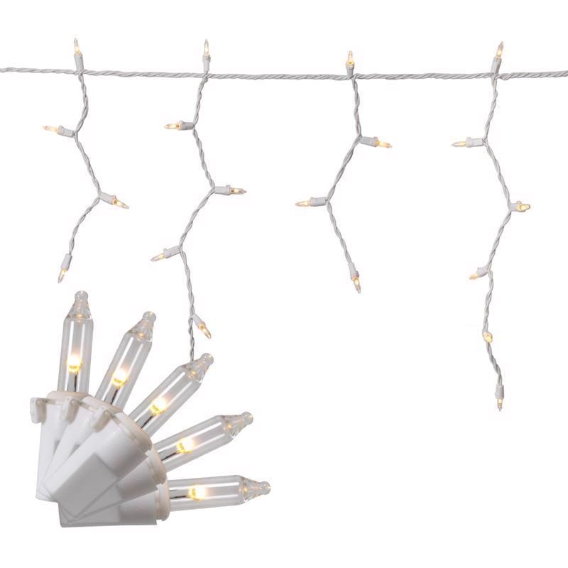 Celebrations RIC100WWA Classic LED T5 Warm White 100 ct Icicle Christmas Lights 6.3 ft.