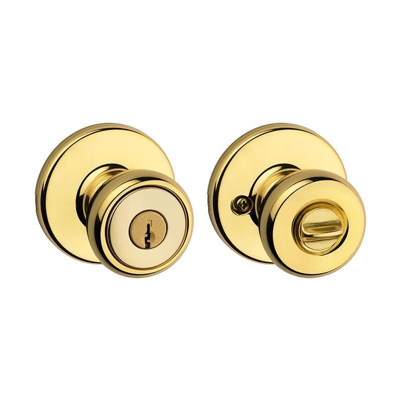 Kwikset 94002-873 Tylo Polished Brass Entry Knobs 1-3/4 in.