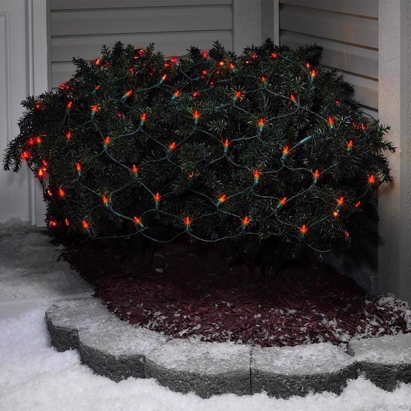 Celebrations 40802-71 Blue LED Mini Red 100 ct Net Christmas Lights 24 ft.