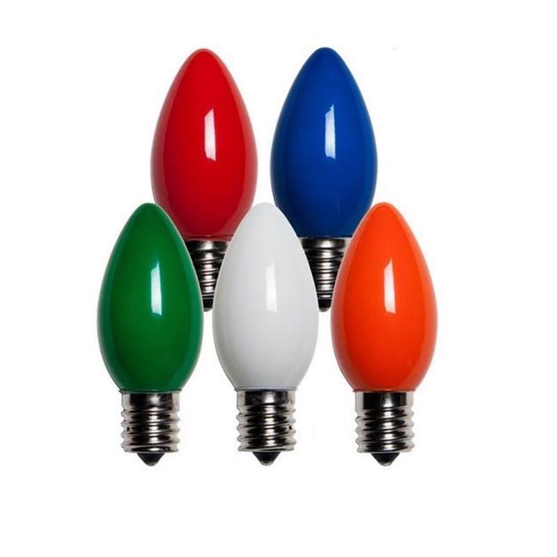 Holiday Bright Lights BU25C9-OMUA Incandescent C9 Multicolored 25 ct Replacement Christmas Light Bulbs 0.08 ft.