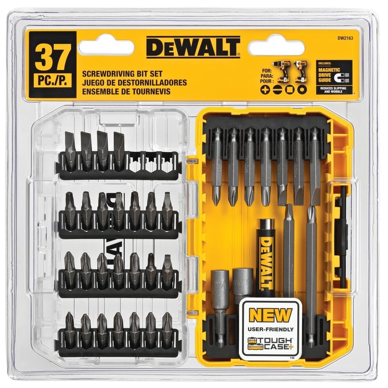 Dewalt DW2163 Assorted Screwdriving Set Heat-Treated Steel 37 pc