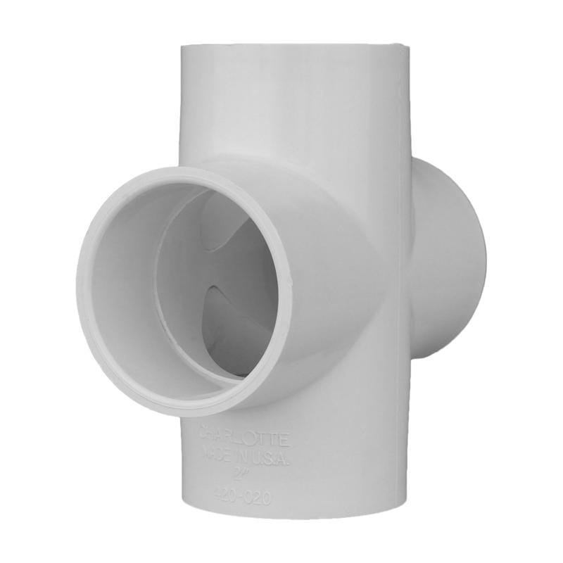 Charlotte Pipe PVC 02410 1400 Schedule 40 2 in. Slip X 2 in. D Slip PVC Cross 1 pk