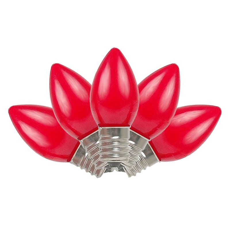Celebrations BU4C7ORDA Incandescent C7 Red 4 ct Replacement Christmas Light Bulbs 0.08 ft.
