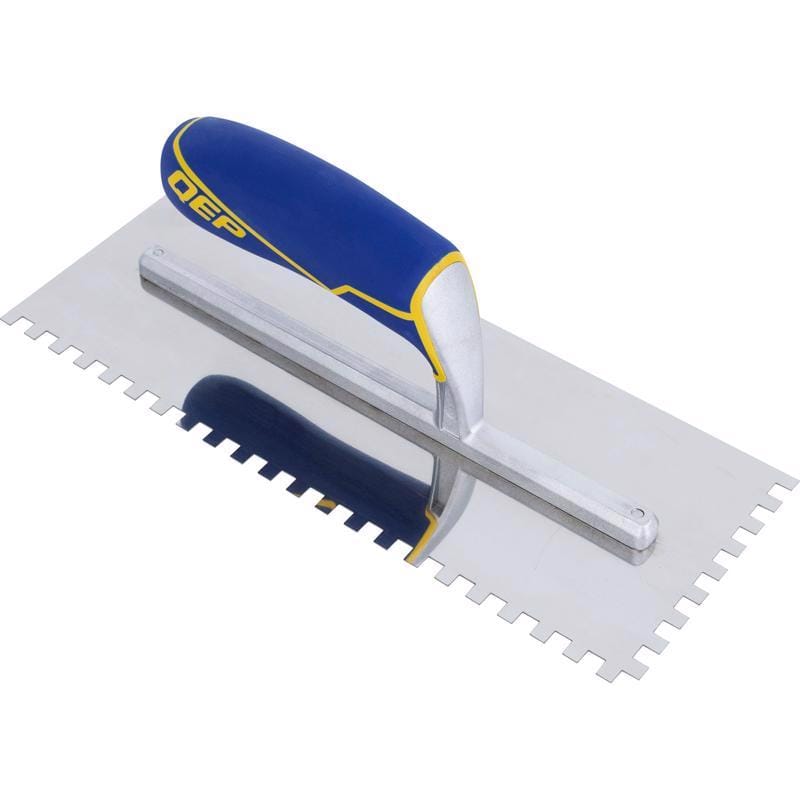 Qep 49915-12 11 in. W X 4-1/2 in. L Stainless Steel Square Notched Trowel