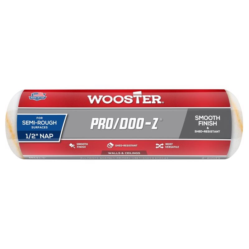 Wooster RR643-9 Pro/Doo-Z Woven Fabric 9 in. W X 1/2 in. Paint Roller Cover 1 pk
