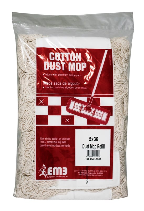 Elite Mops And Brooms 126-DUST-R-36 5 x 36 Dust Cotton Mop Refill 1 pk