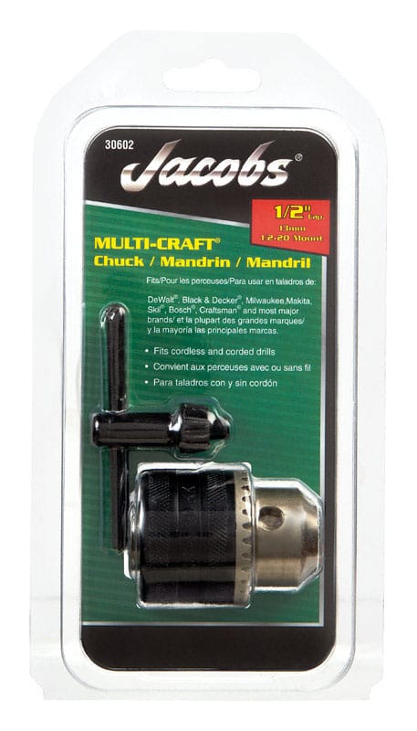 Jacobs 30602 1/2 in. Drill Chuck 1/2 in. 3-Flat Shank 1 pc