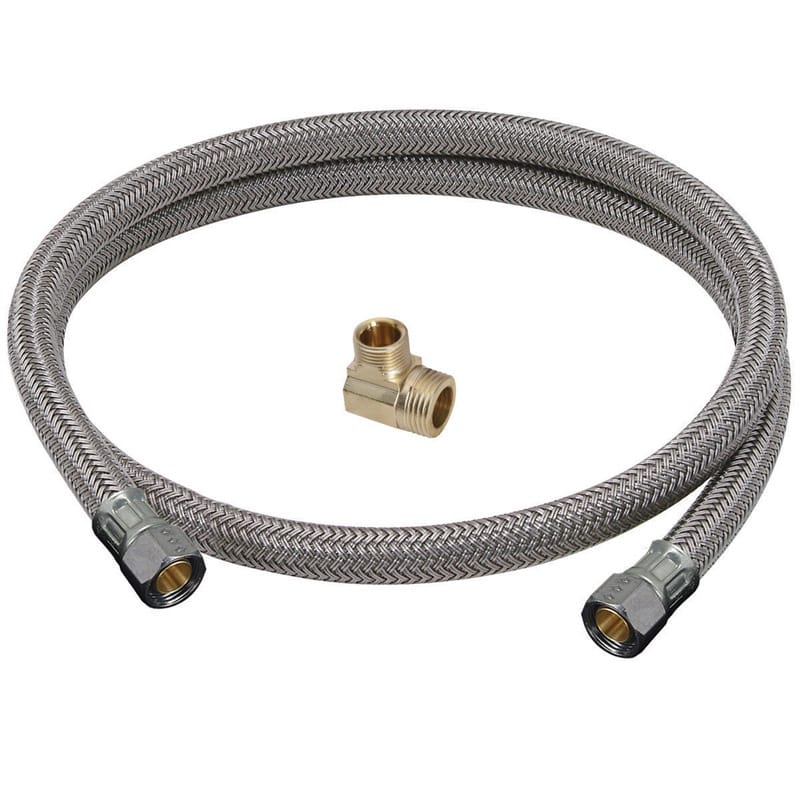 BrassCraft B1-48DW6 P Speedi Plumb Plus 3/8 in. Compression pc X 3/8 in. D Compression 48 in. Steel Dishwasher