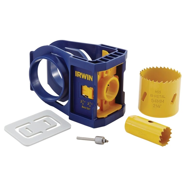 Irwin 3111002 Bi-Metal 2-3/4 in. L Door Lock Installation Kit