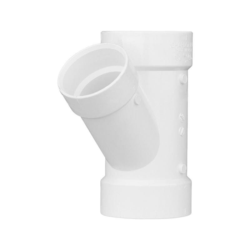 Charlotte Pipe PVC006012000 Schedule 40 4 in. Hub X 4 in. D Hub PVC Reducing Wye 1 pk
